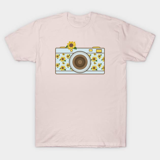 Camera with sunflowers T-Shirt by Wlaurence